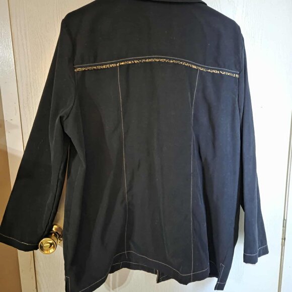 Bon Wort womens small Petite Black Zip Up Long Sleeve jacket lightweight SP - Picture 2 of 5